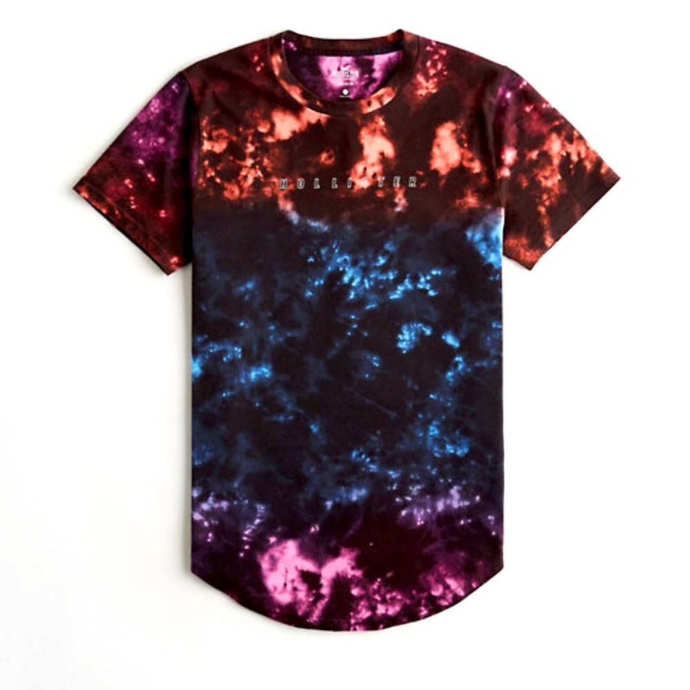 📸 New Hollister Tie-Dye Print Graphic Hem T-Shirt